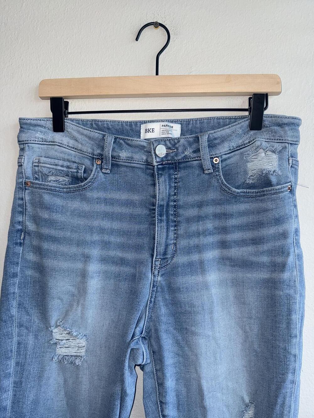 BKE Parker Universal High Rise Ankle Skinny Jeans Size 30 Distressed Denim - Picture 2 of 7